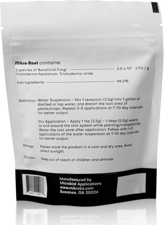 Mikro-Root, Trichoderma Fungi for Healthier Root Management. Solubilize Fixed Phosphate in The Soil to be readily Available to Plants (4 oz)