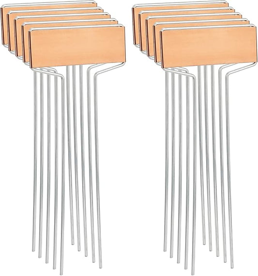 KINGLAKE GARDEN Copper Plant Labels 20 Pack Metal Plant Labels Copper Plant Tags Garden Labels Garden Large Metal Plant Tags Height 6.1" for Outdoor Indoor Plant