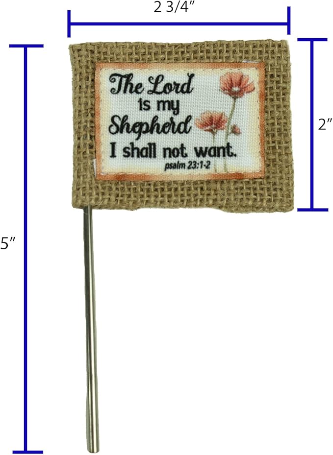Abbey & CA Gift Lord is My Shepherd Flag Flower Pick