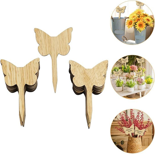 Green Decor 30pcs Wooden Bamboo Plant Labels Nursery Garden Flowerpot Plant Sign Inserted Tags Stakes Sticks for Flowers Vegetables Seedlings Chalkboard Signs