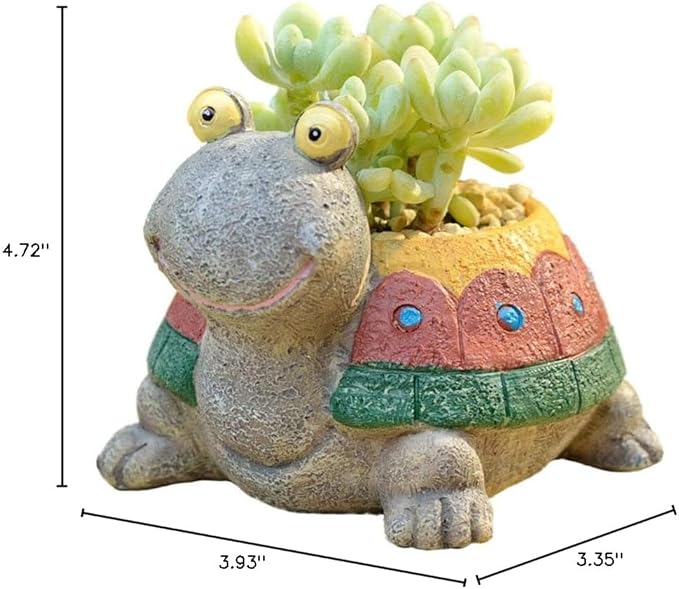 Cute Animal Shaped Cartoon Home Decoration Succulent Planter Flower Pots (Colorful Turtle)