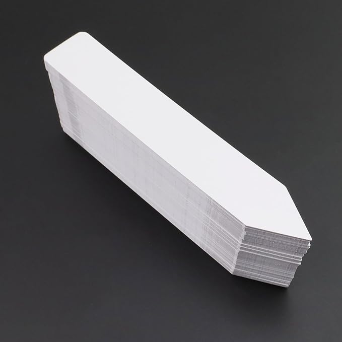Quluxe 200 Pcs 6" Plant Labels PVC White Garden Labels Plant Tags Markers for Outdoor Garden