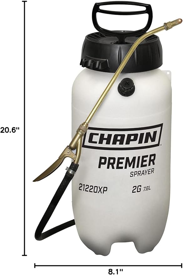 Chapin 21220XP 2-Gallon Pro XP Poly Sprayer for Fertilizer, Herbicides and Pesticides, Translucent White
