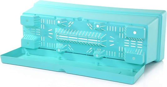 Mintra Window Box Planter, Window Planter Box for Indoor Outdoor Use, Rectangular Pots with Saucers & Drainage Holes, Decorative Plant Pots for Window Sill, Shelf, Desktop, 19" Wx6.75 H, Teal