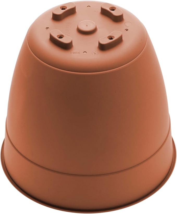 Bloem Dayton 12" Terra Cotta Recyled Plastic Planter Pot with Drainage Holes and Removable Saucer for Indoor and Outdoor Gardening