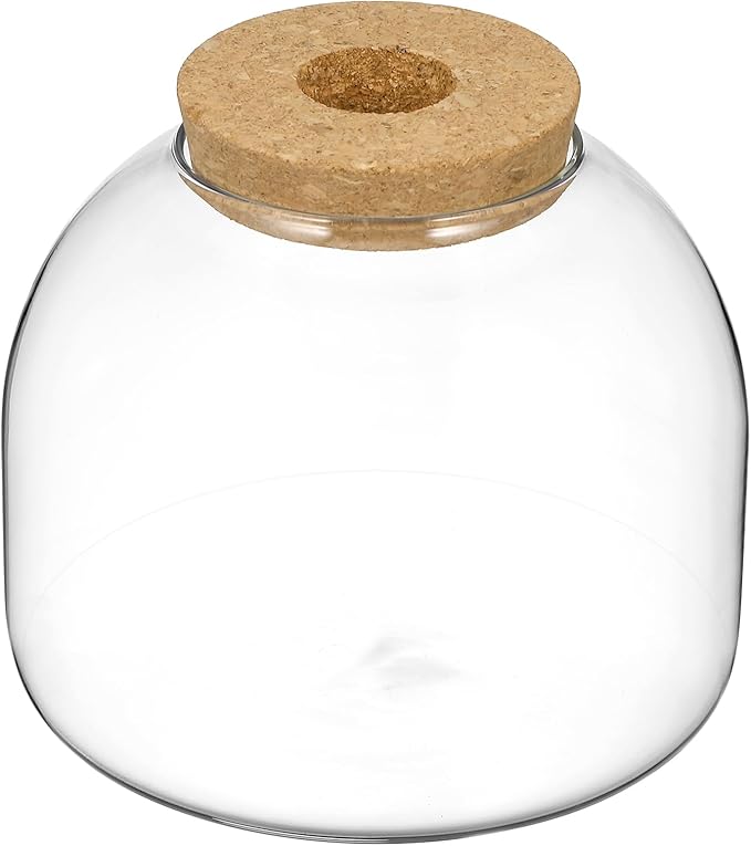 Yardwe Glass Terrarium Jar with Cork Lid 5.9 Inch Sealed Bottle Terrarium for Hydroponic Moss Plants Mini Fish Bowl Home Office Decor