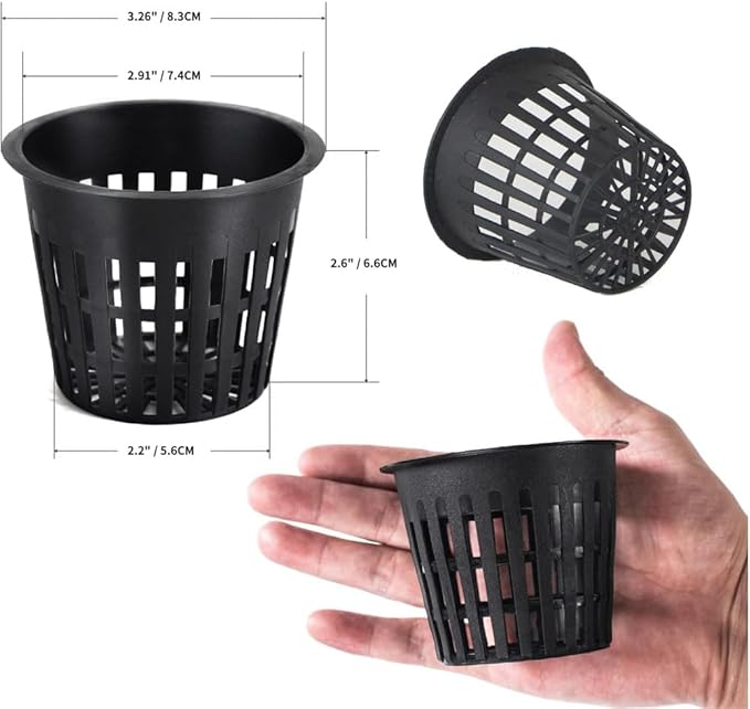 50 PCS 3 Inch Heavy Duty Net Pots,Hydroponic Cups,Garden Slotted Mesh Net Cups,Plant Nursery Net Pots for Hydroponics