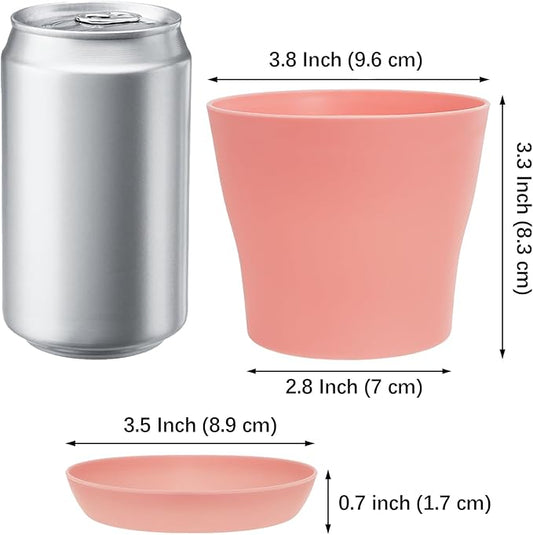 Tosnail 24 Pack 4" Small Plastic Plant Flower Pot with Saucers, Seedlings Nursery Pots Planter with Pallet Planting Gardening Containers - Assorted 8 Colors