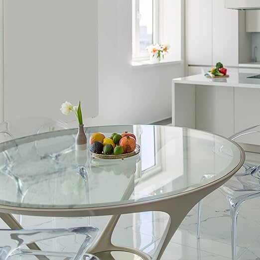 Custom Cut Glass Table Top 1/4'' Thick - Clear Tempered Glass Cut to Size - Round Replacement Glass for Table Tops with Bevel Edge by Fab Glass and Mirror C-CLGT-RD6MTB