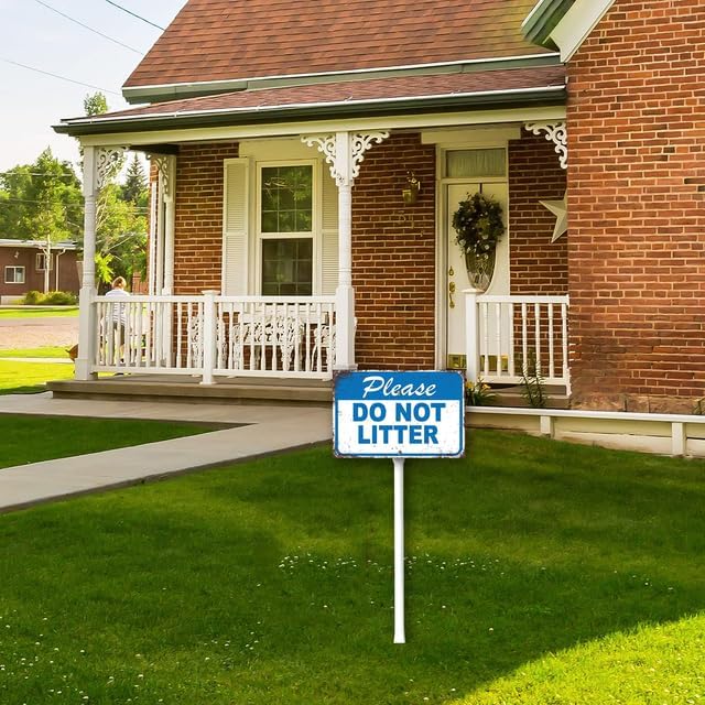 8 x 12 inch Please Do Not Litter Yard Sign Stakes Outdoor Lawn Yard Signs