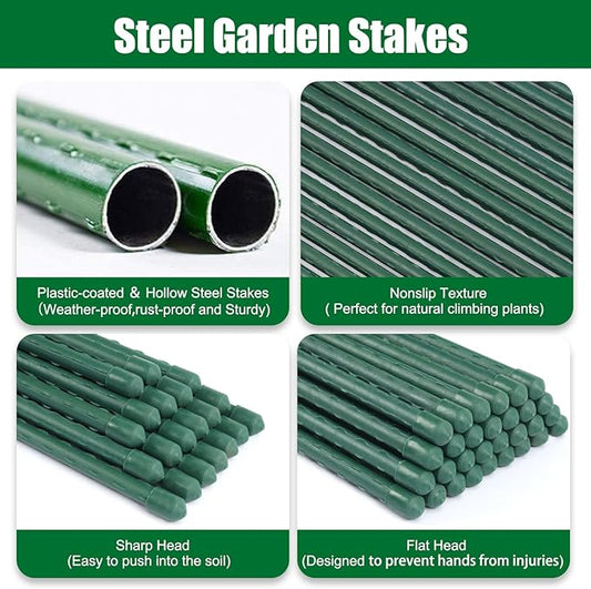 Garden Stakes 30 Inches Steel Plant Stakes Tomato Stakes Pack of 25