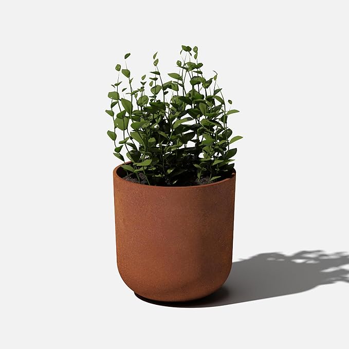 Veradek Patina Series Kona Planter - Round Planter for Outdoor Porch/Garden | Naturally Rusting Planter for All-Weather Use