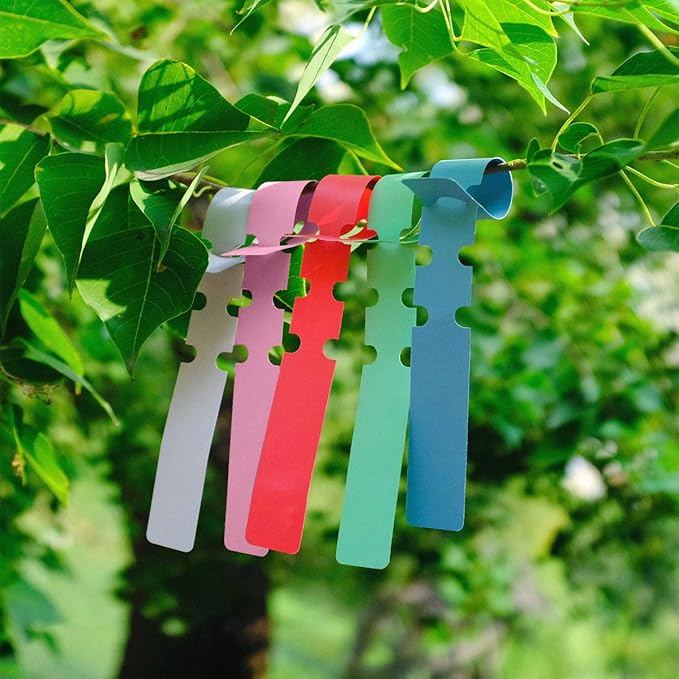 eZAKKA Plant Labels, 600pcs Plant Tags Markers Plastic Wrap Around Hanging Garden Markers Labels Tree Tags Sticks for Seedlings Outdoor Garden Waterproof (7.87x0.78in, 6 Color)