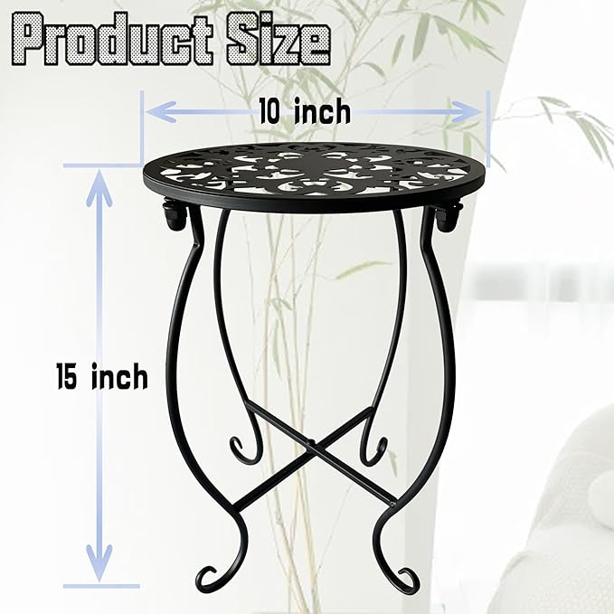 Plant Stand Indoor Outdoor, Metal Plant Stand for Indoor Plants Iron Art Flower Pot Holder Stand Decoration Shelf Racks for Single Planter Use in Garden Patio Corner 2 Pack