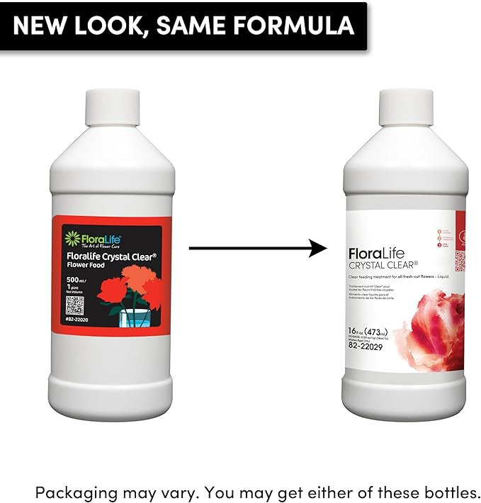 FloraLife Crystal Clear Liquid Flower Food Liquid 500 ml/1 pt