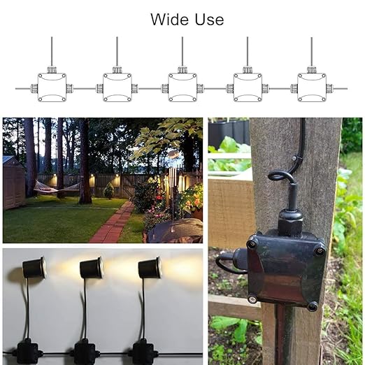 Waterproof Junction Box, IP68, 3-Way Outdoor Cable Connectors,Outdoor/External Electrical Light Junction Box Ø 6mm-10.2mm (3 Pack)