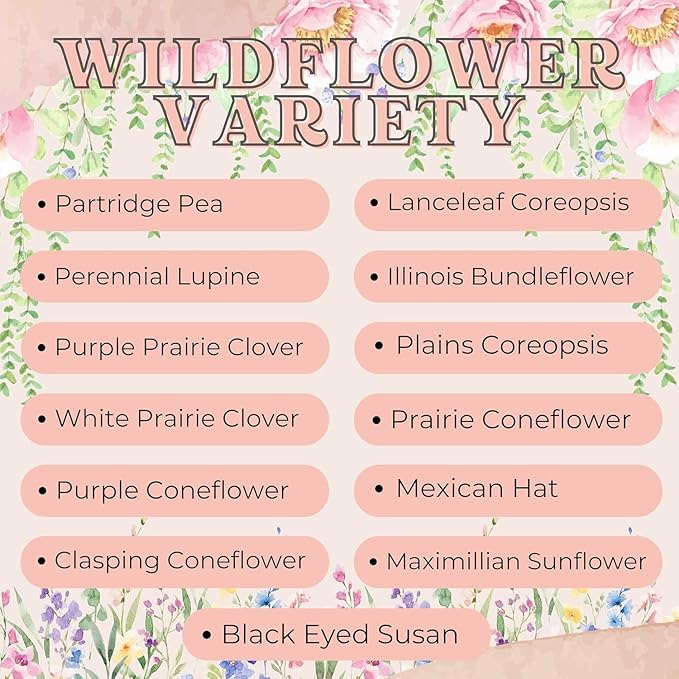 Wildflower Seed Packets Thank You Bunches Party Favors (Pack of 20) - Express Gratitude Prefilled with Wildflower Seed Mix, Great Addition or Alternative to Thank You Cards (Beige Cursive)