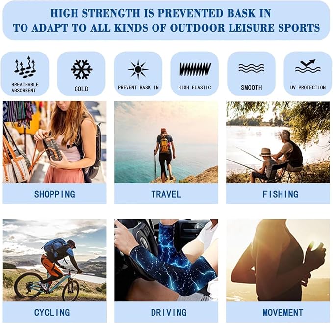 Binienty Unisex Arm Sleeves for Driving, Golf, Cycling, Sports, UV Protector Cooling Arm Sleeves Cover
