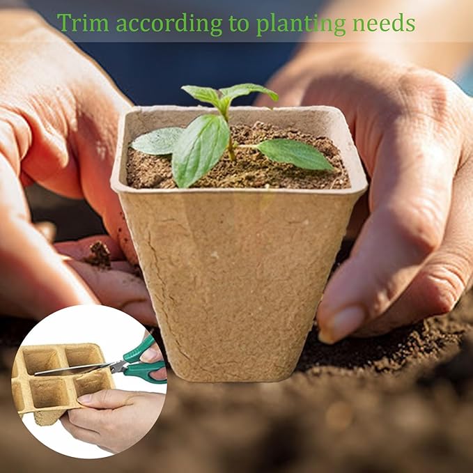 10 Packs Peat Pots, 120Pcs Seed Starter Tray Kit with 120Pcs Plant Labels, Biodegradable Seed Starter Pots, Germination Kit for Garden Plant Nursery