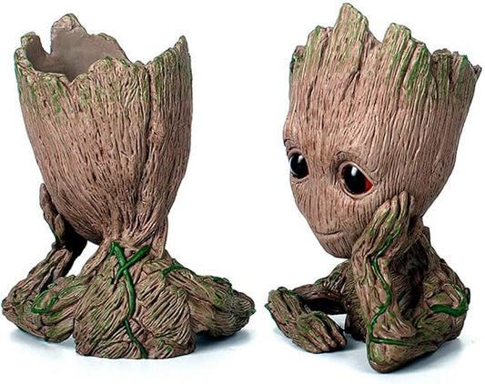 6'' Baby Groot Flowerpot Succulent Planter Pot Pen Holder Cute Desk Decor Garden Home Gift for Friends Kids Indoor Plants