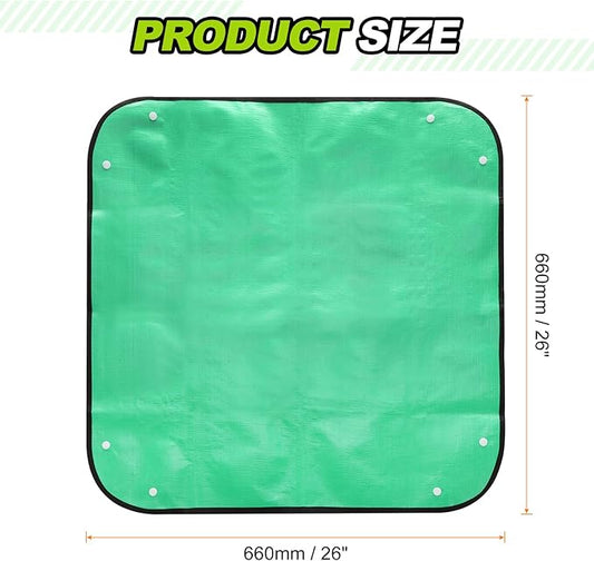 HARFINGTON Repotting Mat 26" x 26" PE Cloth Waterproof Plant Repotting Mat Foldable Portable Gardening Potting Tray with Plastic Buckle for Indoor Plant Change Soil Watering, Green