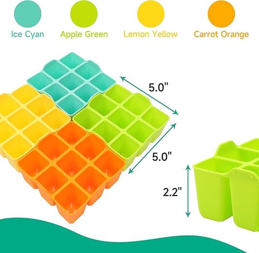 Silicone Seed Starter Tray - 16-Pack Seedling Starter Trays with Flexible Pop-Out Cells for Seed Starting, Indoor Gardening Reusable Plant Germination Trays, BPA-Free & Dishwasher Safe