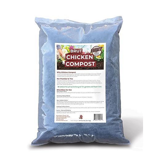 Brut Organic Chicken Compost 1 Cubic ft Nutrient Rich Fertilizer for Thriving Gardens Safe, Pure, and Effective Treatment (2 Pack)