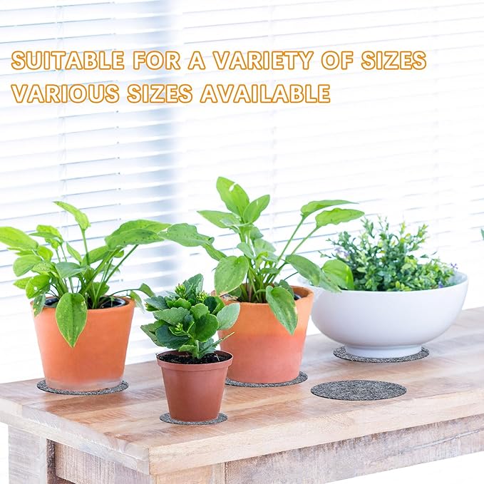16 PCS Absorbent Waterproof Plant Coasters mat,4 Size 4/6/ 8/10 Inch Reversible Round Fabric Plant Coasters and Plant Saucers for Indoors,Plant mat for Indoor Plants