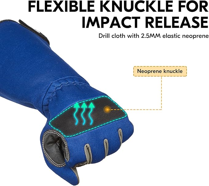 Vgo... Safety Work Gloves Men,Gardening,Long Sleeves Gauntlet,Puncture Proof,Touchscreen(1 Pair,Size XL,Blue,AL6608-ML)