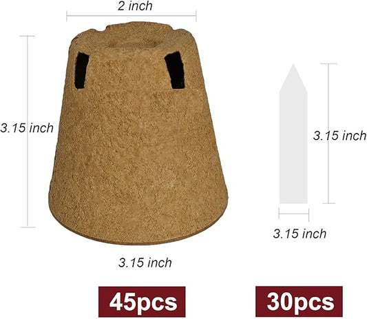Napia Peat Pots Seed Starter - 45 Pack 3.15 inch Biodegradable Seed Starter Pots Peat Pots for Seedlings with 30pcs Plant Labels, Seedling Pots Starter Pots for Planting Seeds with Drainage Holes