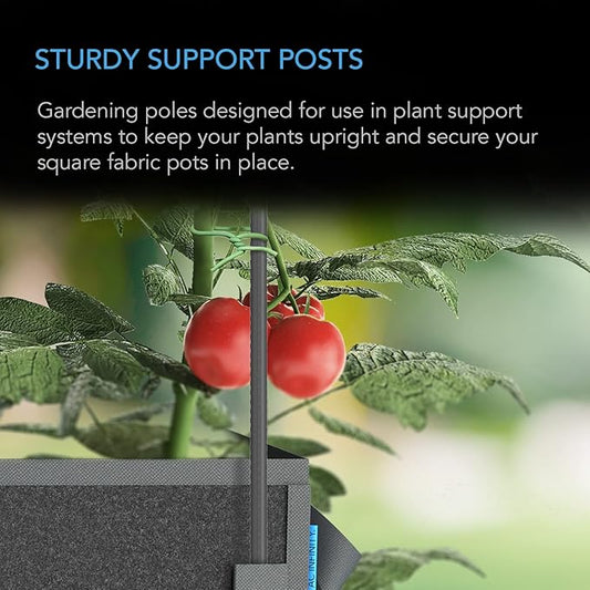 AC Infinity Garden Plant Stakes 24", Sturdy Metal Support Sticks with Protective Plastic Coating, 25-Pack for Tomatoes, Trees, and Vines in Gardening Hydroponics