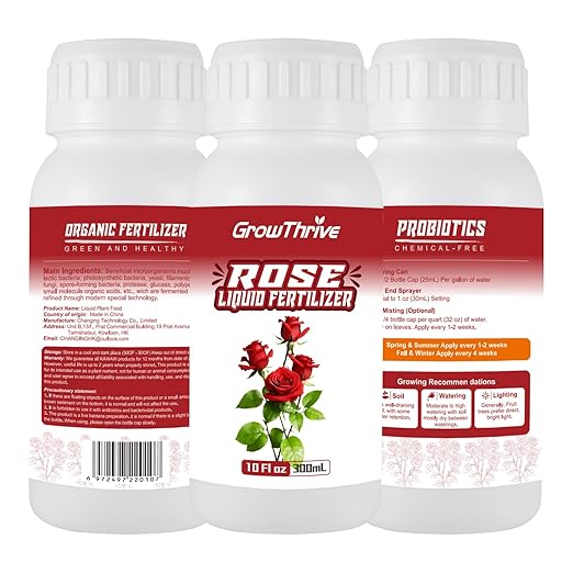 Rose Liquid Fertilizer 300ml – Organic Rose Plant Food with Probiotics, Natural Flower Fertilizer for Bigger Blooms, Greener Leaves & Healthy Roots – Concentrated 1:400 Formula