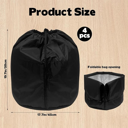 4 Pack Plant Winter Protection Pot with Drawstring and Zipper,17.7" x19.7"Plant Pot Covers,Flower Pot Protection Bag,Plant Covers Freeze Protection for Outdoor Winter Garden Fruit Trees Potted Shrubs