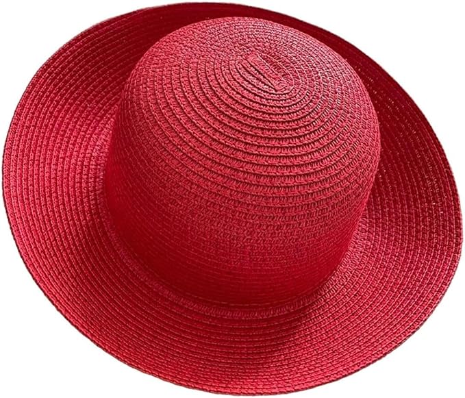 Wide-Brim Classic Elegant Style Foldable Straw Hat Women's Retro UV Resistant Sun Hats for Outdoor, Beach and Travel