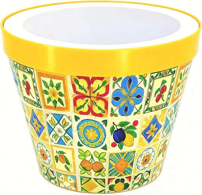 GREENPARA 5-inch Garden Planter 3D Puzzle Decorative Flower Pot Plant Container Mediterranean Mosaic Home Decor for Indoor Cactus, Succulents