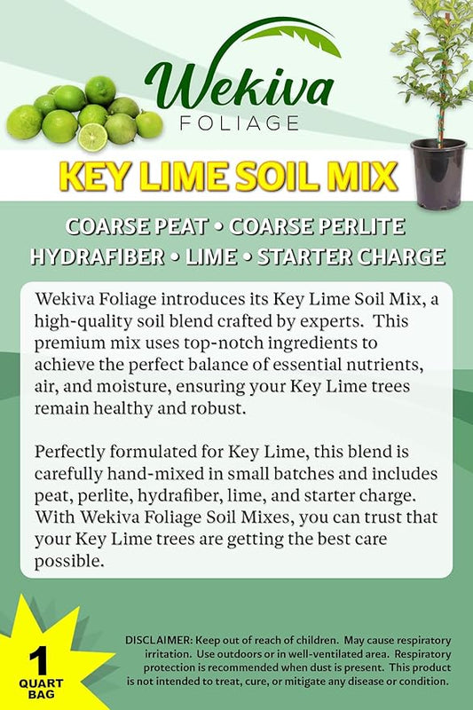 Key Lime Tree Growing Soil Mix – Custom Soil Blend – Potting Mix for Key Lime Trees – Developed by and for Professional Nursery Growers - Nutrient-Rich Formula (2 Quarts)