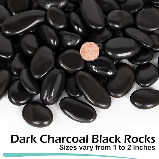 GASPRO 2.5 Pound River Rocks for Plants, Pebbles for Pots Indoor, Polished Decorative Stones for Vases, Home Decor - 1 to 2 Inch
