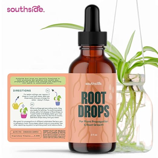 Root Drops - Liquid Rooting Vitamins | Fast Propagation, Stronger Roots, Less Shock | Works in Water, Soil, Leca, Moss | for All Indoor Houseplants Like Pothos, Monstera, Philodendron (4 oz)