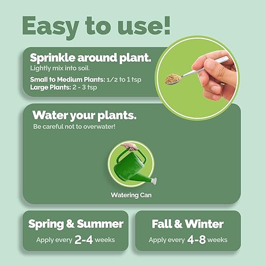 Organic Houseplant Food, Slow Release Dry Granular Fertilizer for House Plants - 1 Pound (16 Oz)