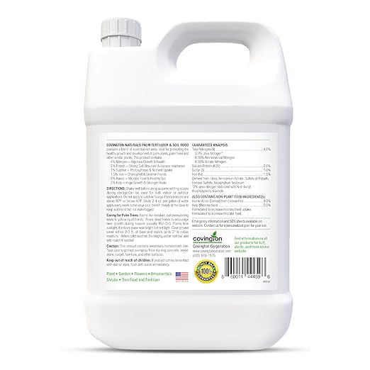 Best Liquid Palm Tree Fertilizer – Indoor Outdoor Plant Food for All Types – Slow Release Fertilizer – Liquid Plant Food – Rich Soil Food with Kelp - Made in USA-Gallon