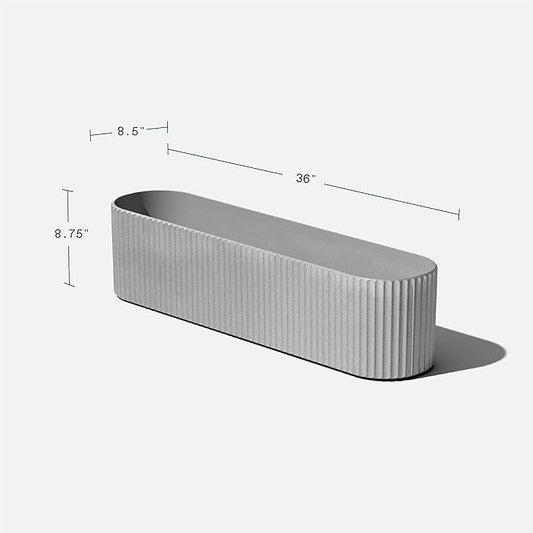 Veradek Demi Series Window Box Planter - Long Planter Box for Windowsill/Balcony | Durable Plastic-Stone Composite Material | Modern Décor for Flowers/Herbs