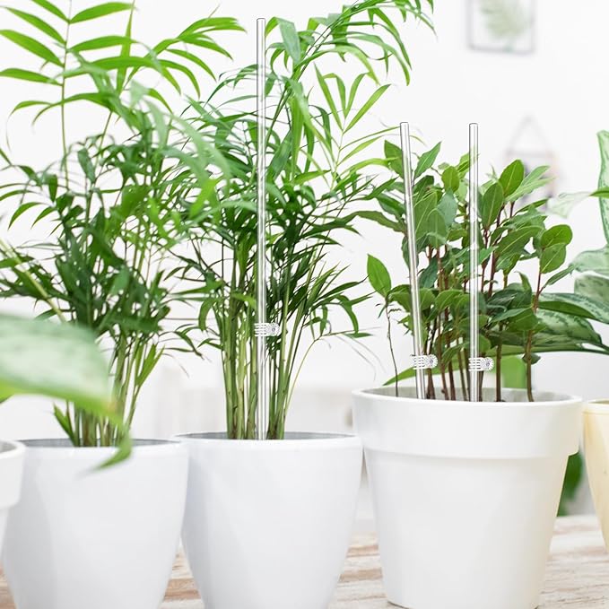 60 Pcs Clear Acrylic Plant Support Stakes with 60 Clips 15.8 & 11 Inch Reusable Plant Holder Stick Garden Stakes for Indoor Outdoor Potted Plants, Orchids, Tomatoes, Flowers