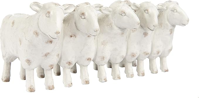 Creative Co-Op Farmhouse Resin Sheep Planter, White