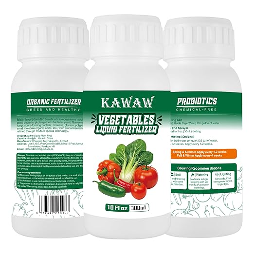10oz Organic Vegetable Probiotic Fertilizer – Natural Microbial Plant Nutrient Solution for All Vegetables, Promotes Green Leaves, Strong Roots & Healthy Growth