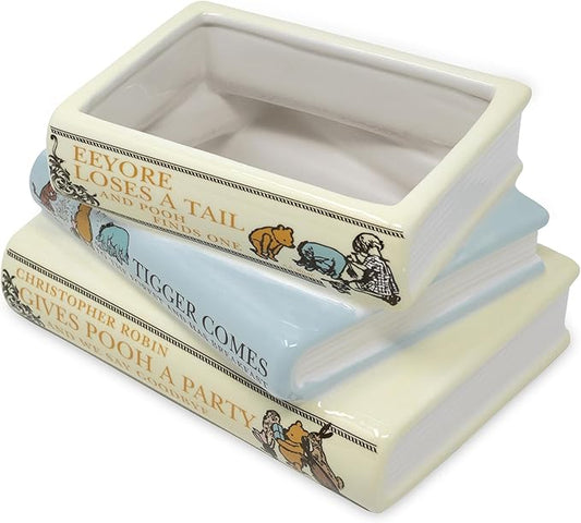 Steel Mill & Co Original Small Book-Shaped Decorative Planter, Ceramic Planter for Home Decor, Cute Bookshelf Decor, Unique Planter for Book Lovers, The House at Pooh Corner