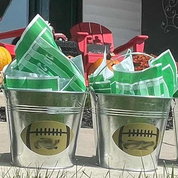 KINJOEK 8 Packs 7 Inch Galvanized Metal Bucket with Handle, Round Flower Pot Plant Rustic Basket, Galvanized Planter Pail for Balconies, Gardens Patios, Office, Indoor Outdoor Parties Wedding Decor
