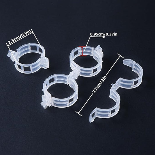 100 Pcs Plant Support Clips,Plastic Clips for Securing Plants,Tomato Vine Clips,Plant Fixing Clips,Garden Clips for Climbing Plants,Grape and Vine Vegetables (100, White)