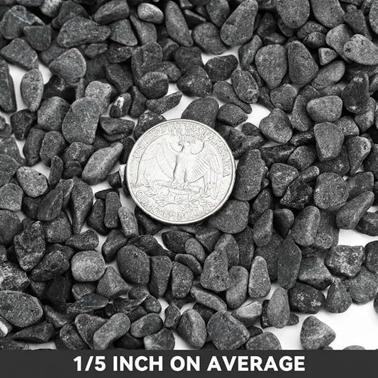 Onlyfire 5 lb Gray Bean Pebbles,1/5" Natural Decorative River Rocks for Plants, Vases, Aquarium, Succulents and Outdoor Garden Landscaping