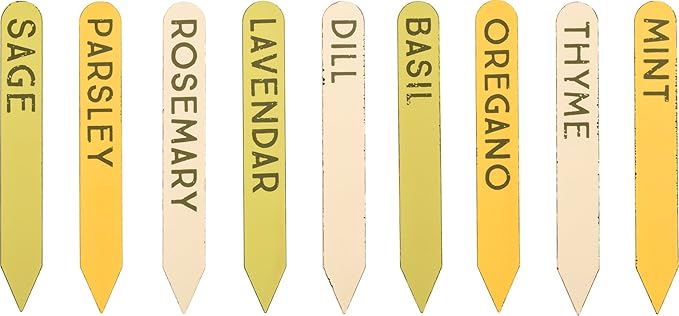 Herb Garden Plant Labels - Tin Herb Markers - Set of 9