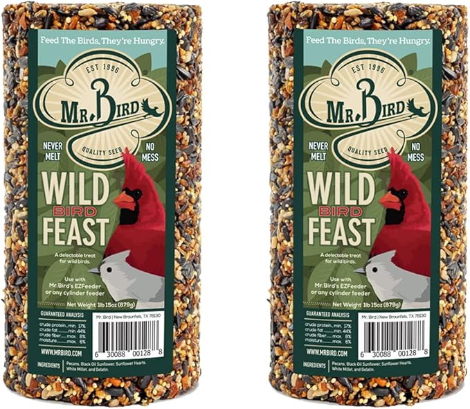Mr. Bird Wild Bird Feast Cylinder 28 oz | Wild Bird Food for Outdoor Birds | Backyard Birdfeeding